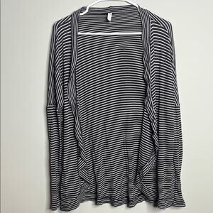 MTS Grey Striped Cardigan Small